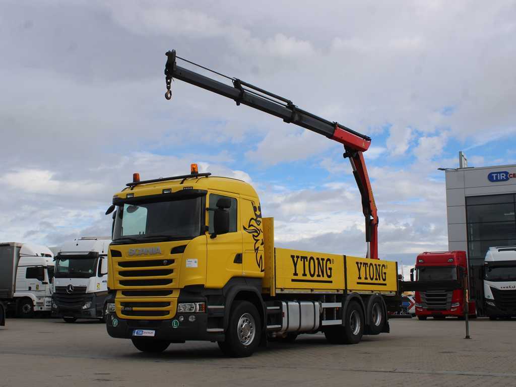 Scania R 450, 62, EURO 6, BOČNICE, HYDRAULICKÁ RUKA PALFINGER PK 17.001